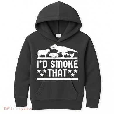 Funny Id Smoke That Bbq Barbeque Dinosaur Kids Hoodie