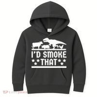 Funny Id Smoke That Bbq Barbeque Dinosaur Kids Hoodie thumb 0