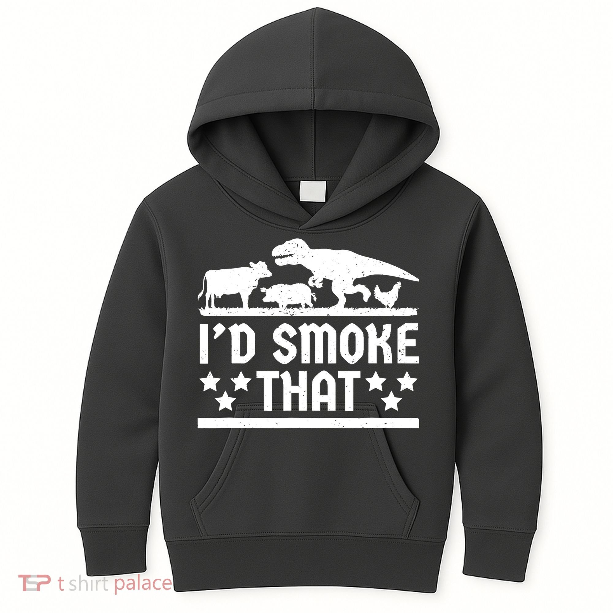 Funny Id Smoke That Bbq Barbeque Dinosaur Kids Hoodie
