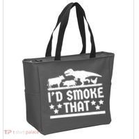 Funny Id Smoke That Bbq Barbeque Dinosaur Tote Bag thumb 2