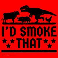 Funny Id Smoke That Bbq Barbeque Dinosaur Santa Hat thumb 1
