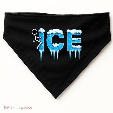 F ICE Stick Figure USA-Made Doggie Bandana