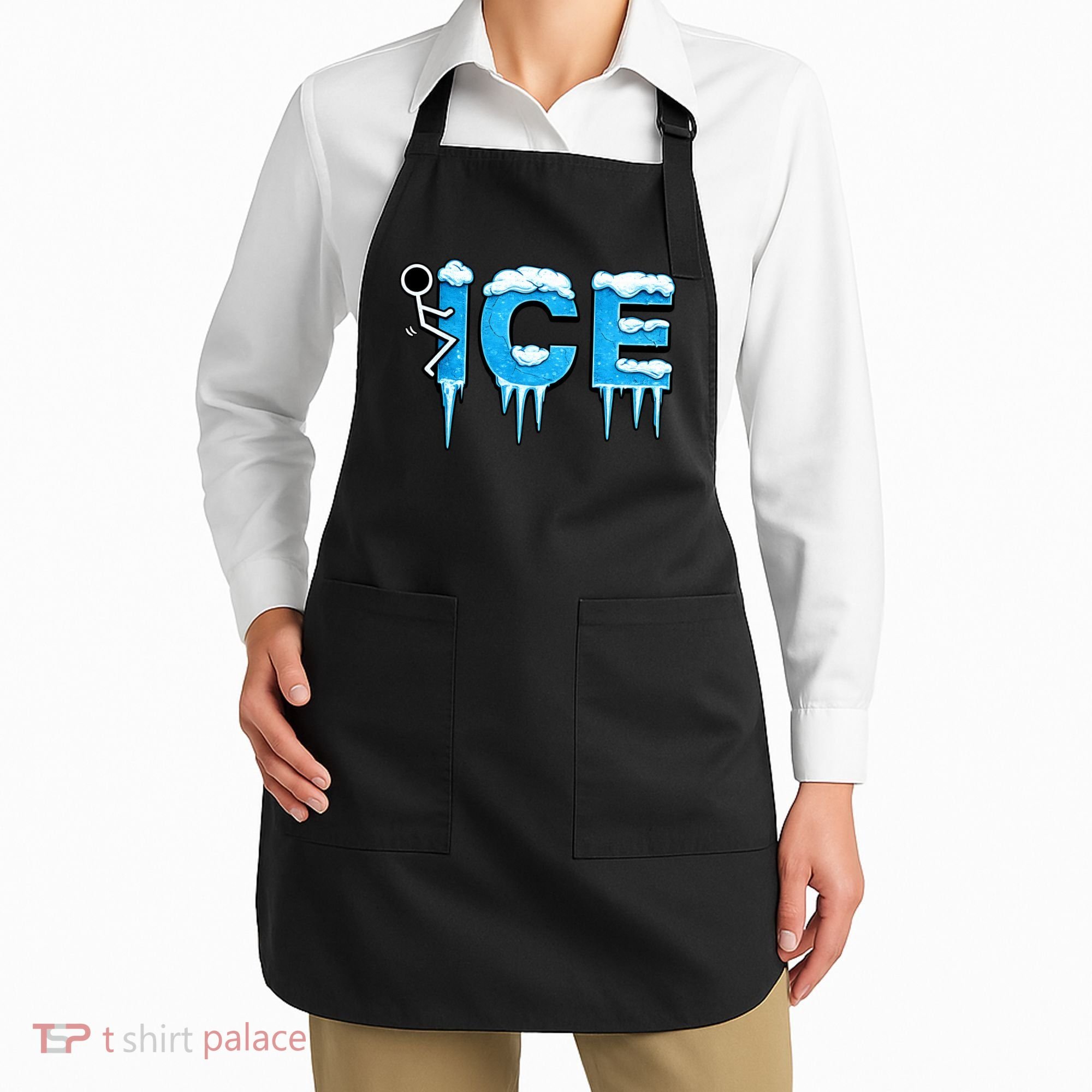 F ICE Stick Figure Apron