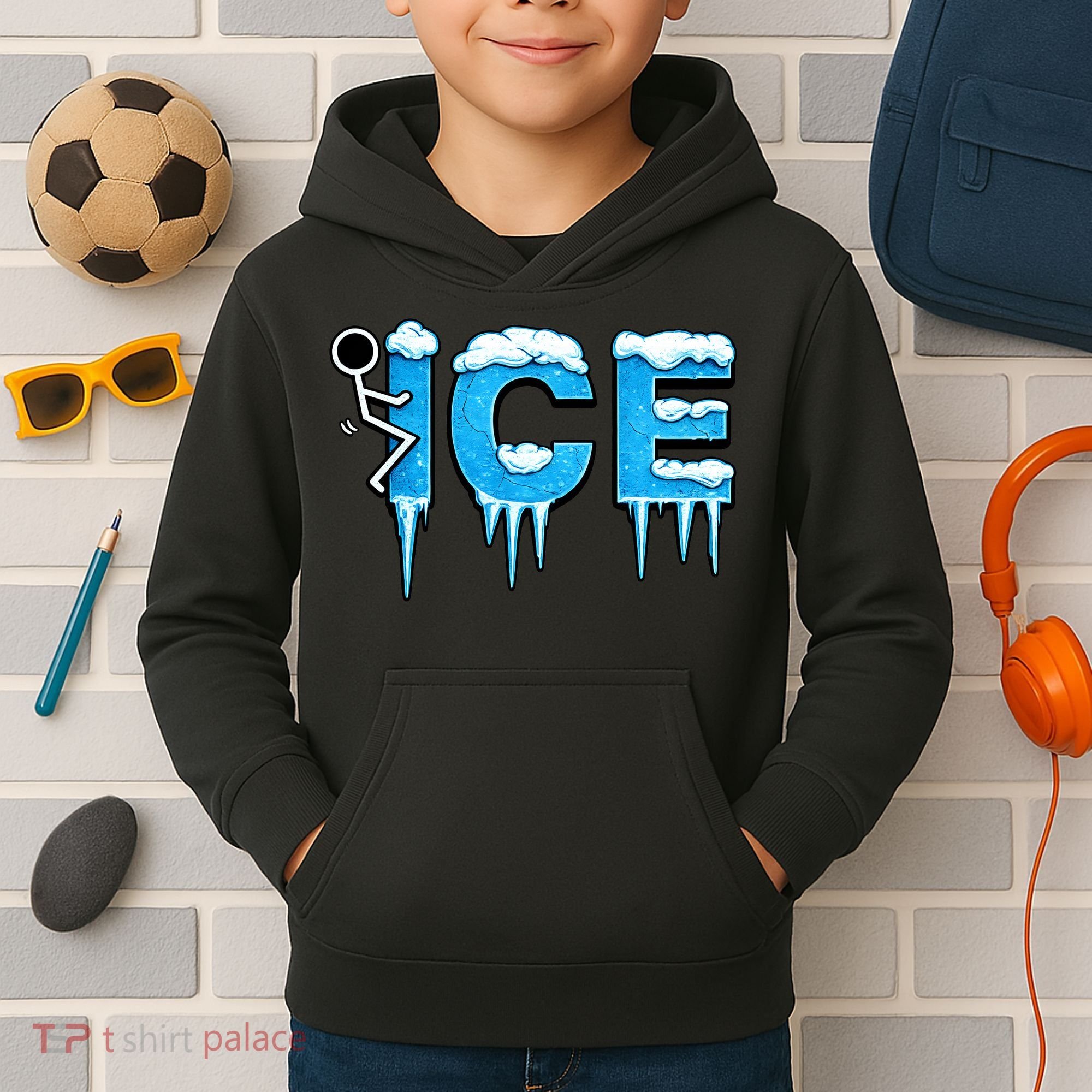 F ICE Stick Figure Kids Hoodie