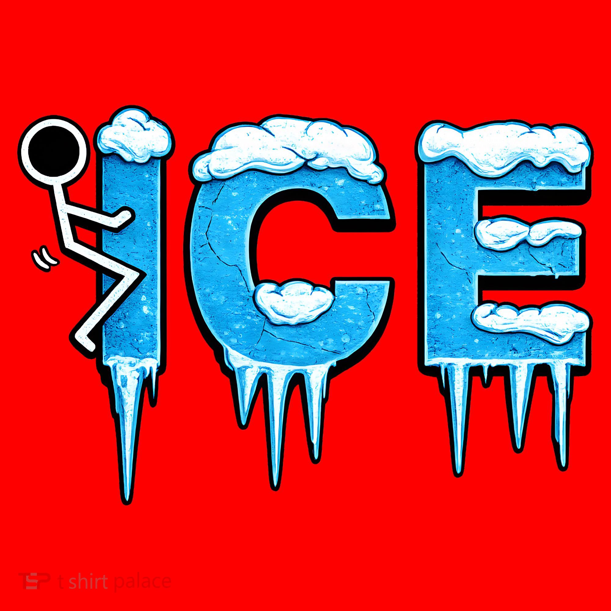 F ICE Stick Figure Santa Hat
