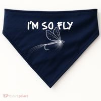 Funny I'm So Fly Fish Lure Fishing Fan USA-Made Doggie Bandana thumb 0