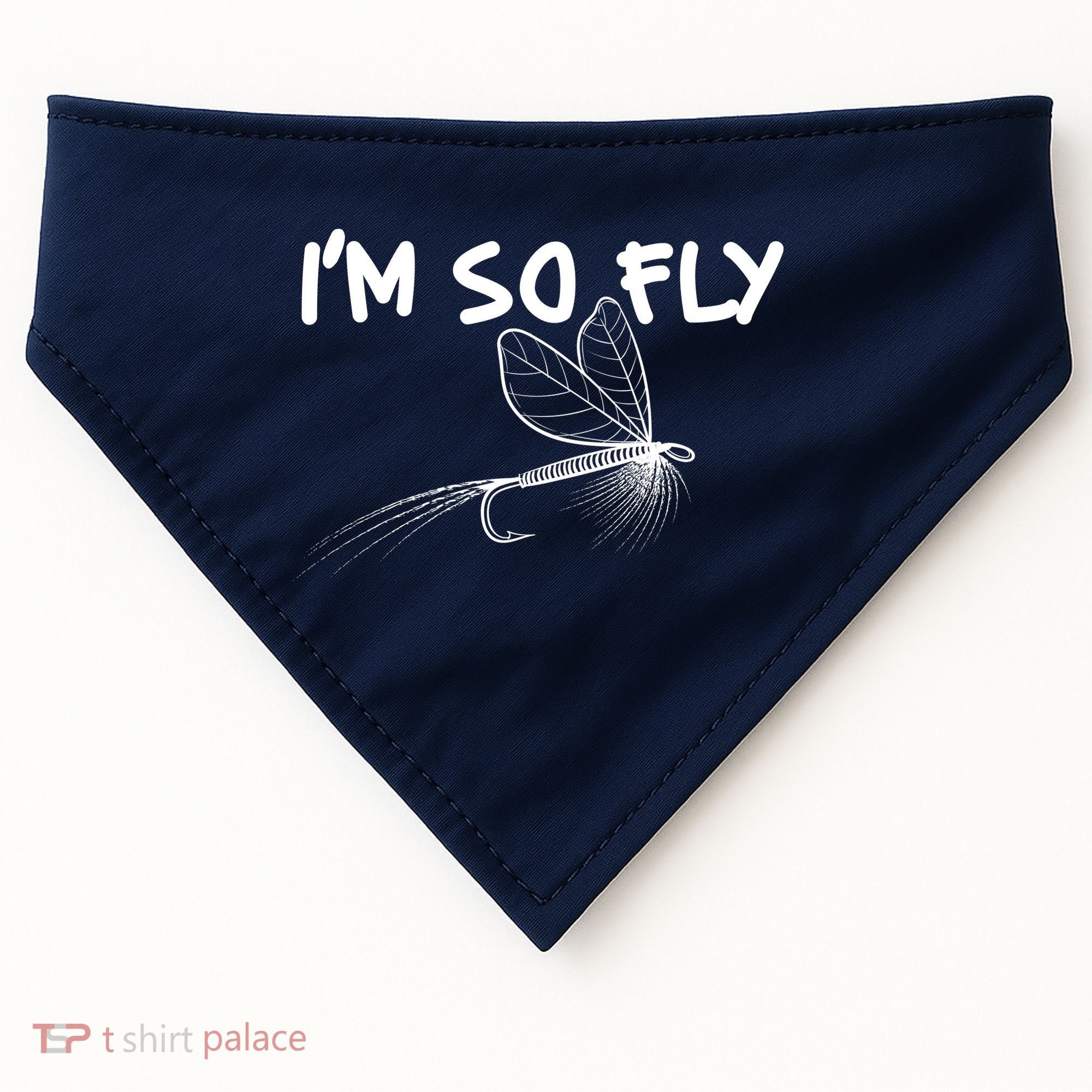 Funny I'm So Fly Fish Lure Fishing Fan USA-Made Doggie Bandana