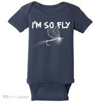 Funny I'm So Fly Fish Lure Fishing Fan Baby Bodysuit thumb 0