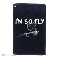 Funny I'm So Fly Fish Lure Fishing Fan Golf Towel thumb 0