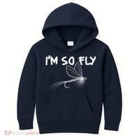 Funny I'm So Fly Fish Lure Fishing Fan Kids Hoodie thumb 0