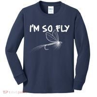 Funny I'm So Fly Fish Lure Fishing Fan Kids Long Sleeve Shirt thumb 0