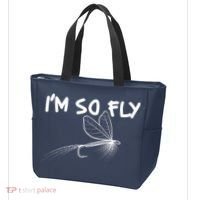 Funny I'm So Fly Fish Lure Fishing Fan Tote Bag thumb 3