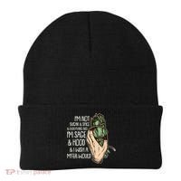 Funny I'm Sage And Hood And I Wish A M'Fer Would Beanie thumb 0