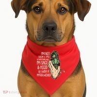 Funny I'm Sage And Hood And I Wish A M'Fer Would USA-Made Doggie Bandana thumb 1