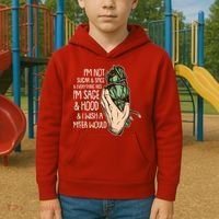 Funny I'm Sage And Hood And I Wish A M'Fer Would Kids Hoodie thumb 2