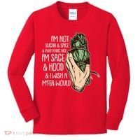 Funny I'm Sage And Hood And I Wish A M'Fer Would Kids Long Sleeve Shirt thumb 0