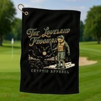 Frog I Saw The Loveland Frogman Golf Towel thumb 1