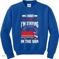 Funny IM Staying In Tha Van Phasmophobia Gift Kids Sweatshirt thumb 0