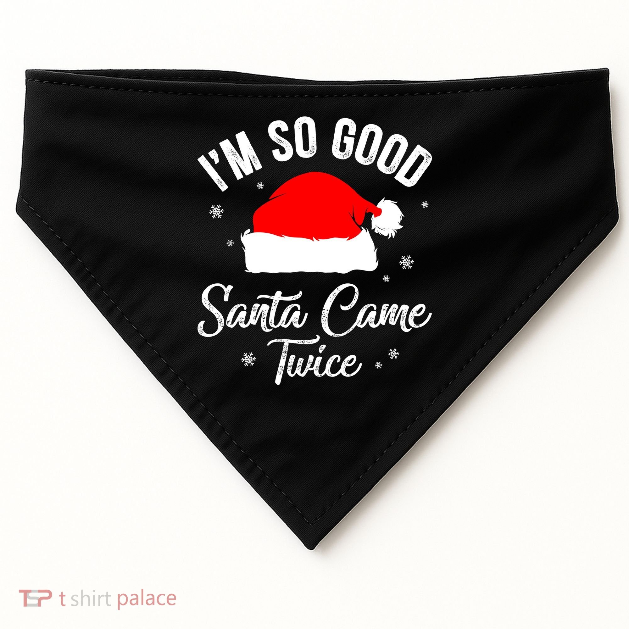 Funny Im So Good Santa Came Santa Hat Christmas USA-Made Doggie Bandana