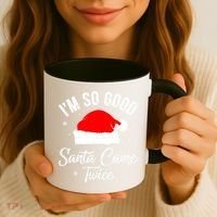 Funny Im So Good Santa Came Santa Hat Christmas Coffee Mug thumb 3