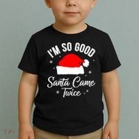 Funny Im So Good Santa Came Santa Hat Christmas Toddler T-Shirt thumb 2