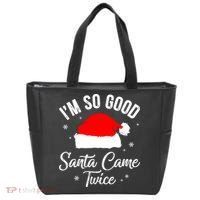 Funny Im So Good Santa Came Santa Hat Christmas Tote Bag thumb 0