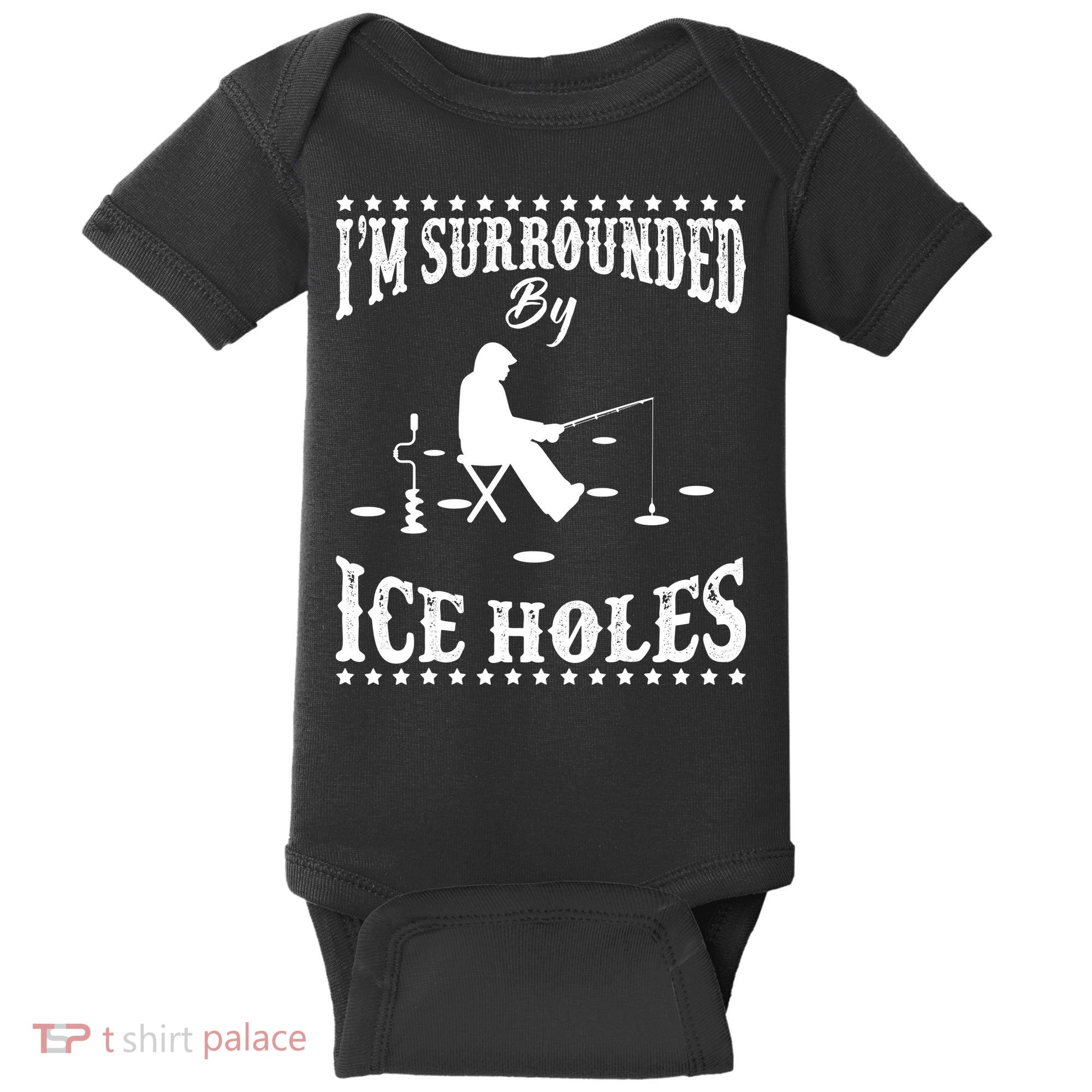 Funny I'm Surrounded By Ice Hole Ice Fishing Enthusiast Baby Bodysuit
