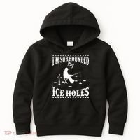 Funny I'm Surrounded By Ice Hole Ice Fishing Enthusiast Kids Hoodie thumb 0