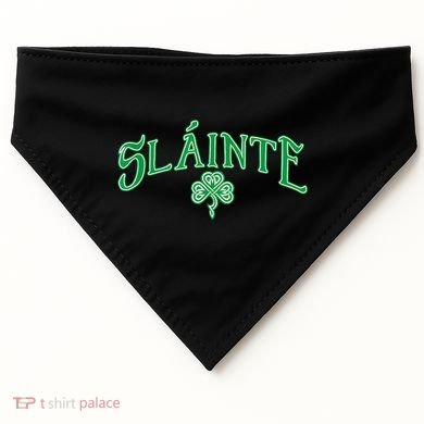 Funny Irish Slainte Gaelic Cheers Gift USA-Made Doggie Bandana
