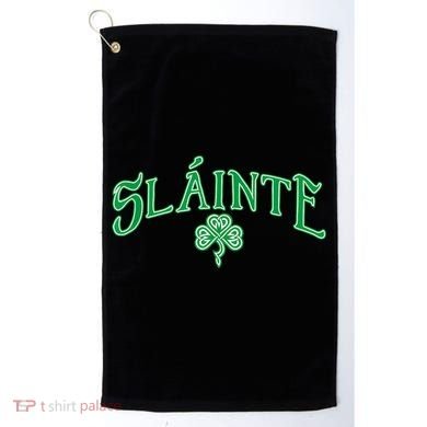 Funny Irish Slainte Gaelic Cheers Gift Golf Towel