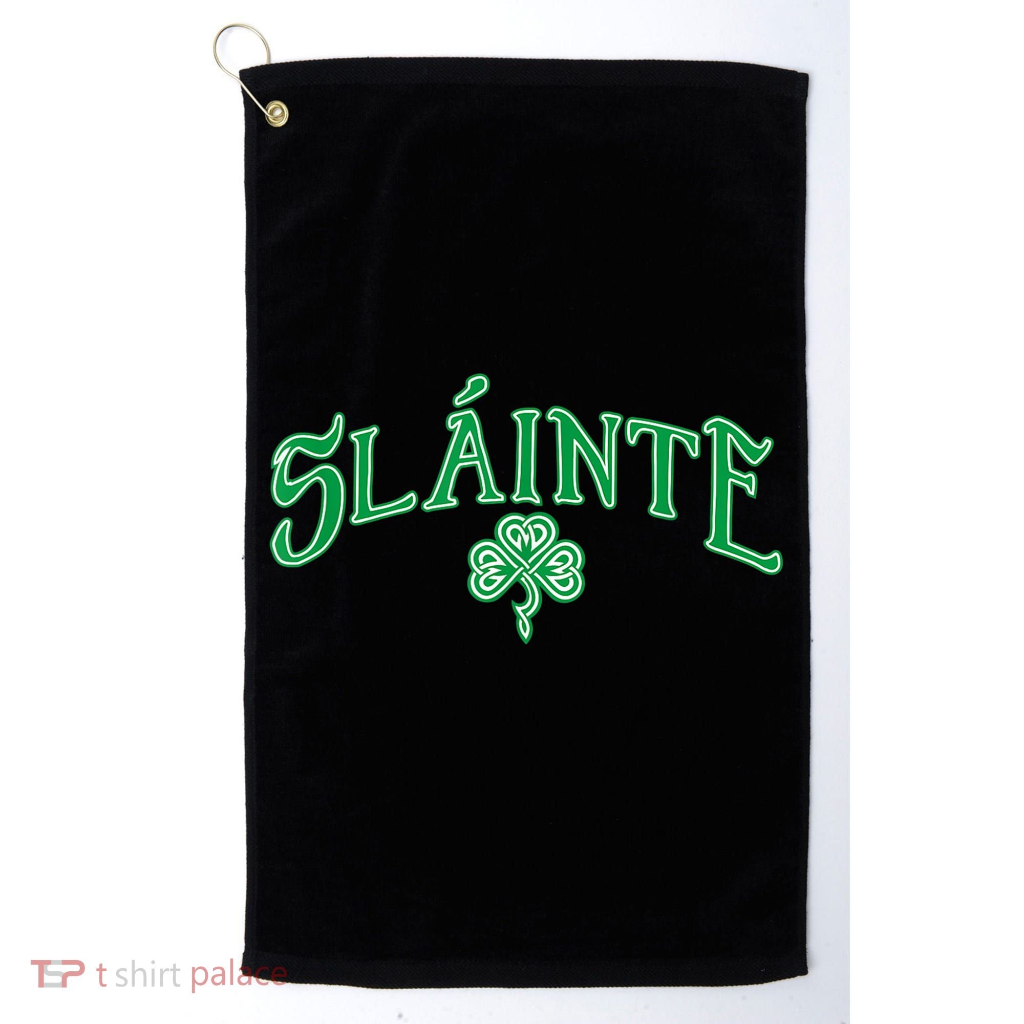 Funny Irish Slainte Gaelic Cheers Gift Golf Towel