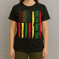 Free Ish Since 1865 With Pan African Flag For Juneteenth T-Shirt thumb 4