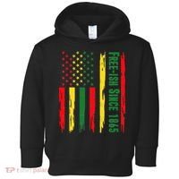Free Ish Since 1865 With Pan African Flag For Juneteenth Toddler Hoodie thumb 0
