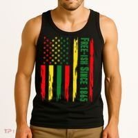 Free Ish Since 1865 With Pan African Flag For Juneteenth Tank Top thumb 3
