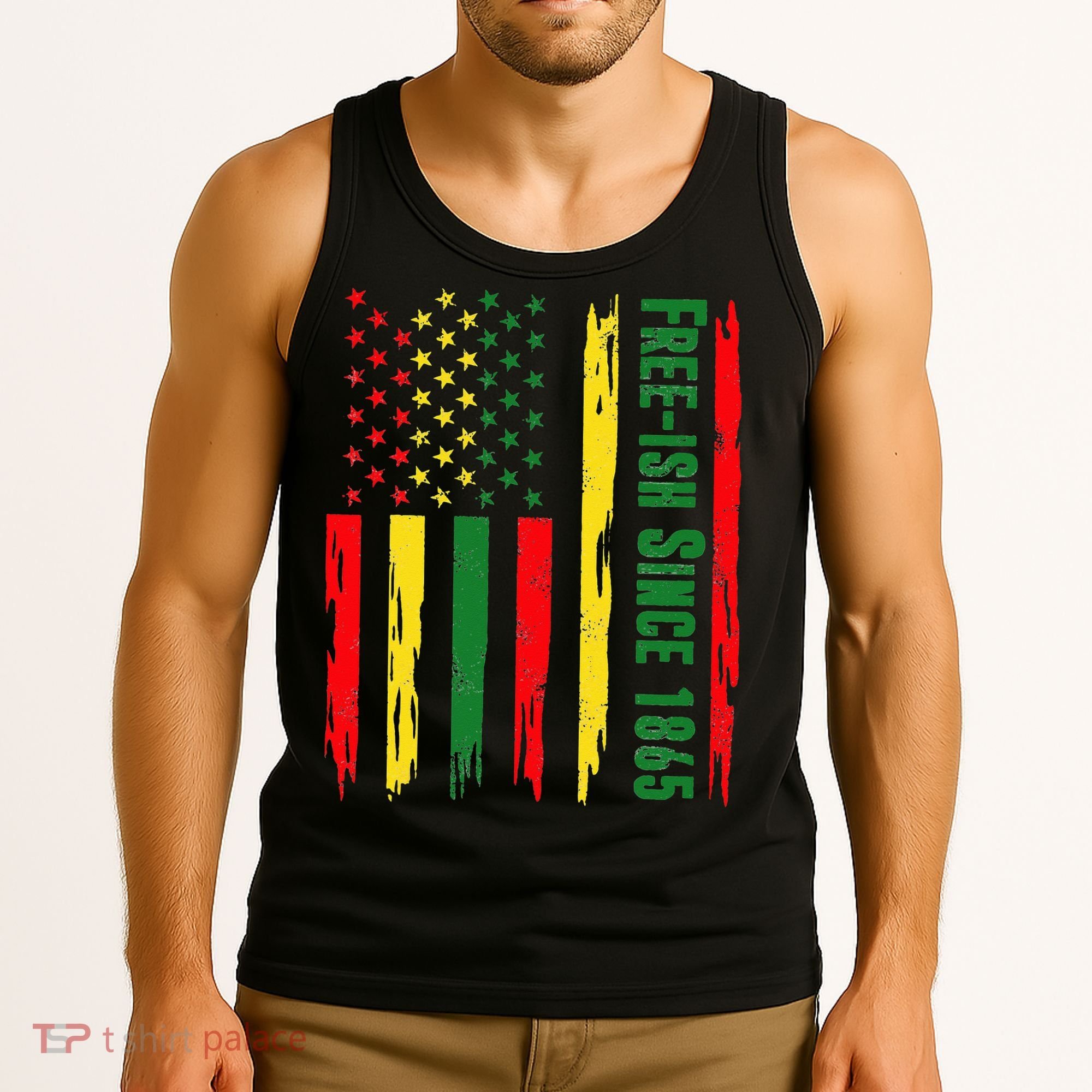 Free Ish Since 1865 With Pan African Flag For Juneteenth Tank Top
