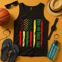 Free Ish Since 1865 With Pan African Flag For Juneteenth Tank Top thumb 4