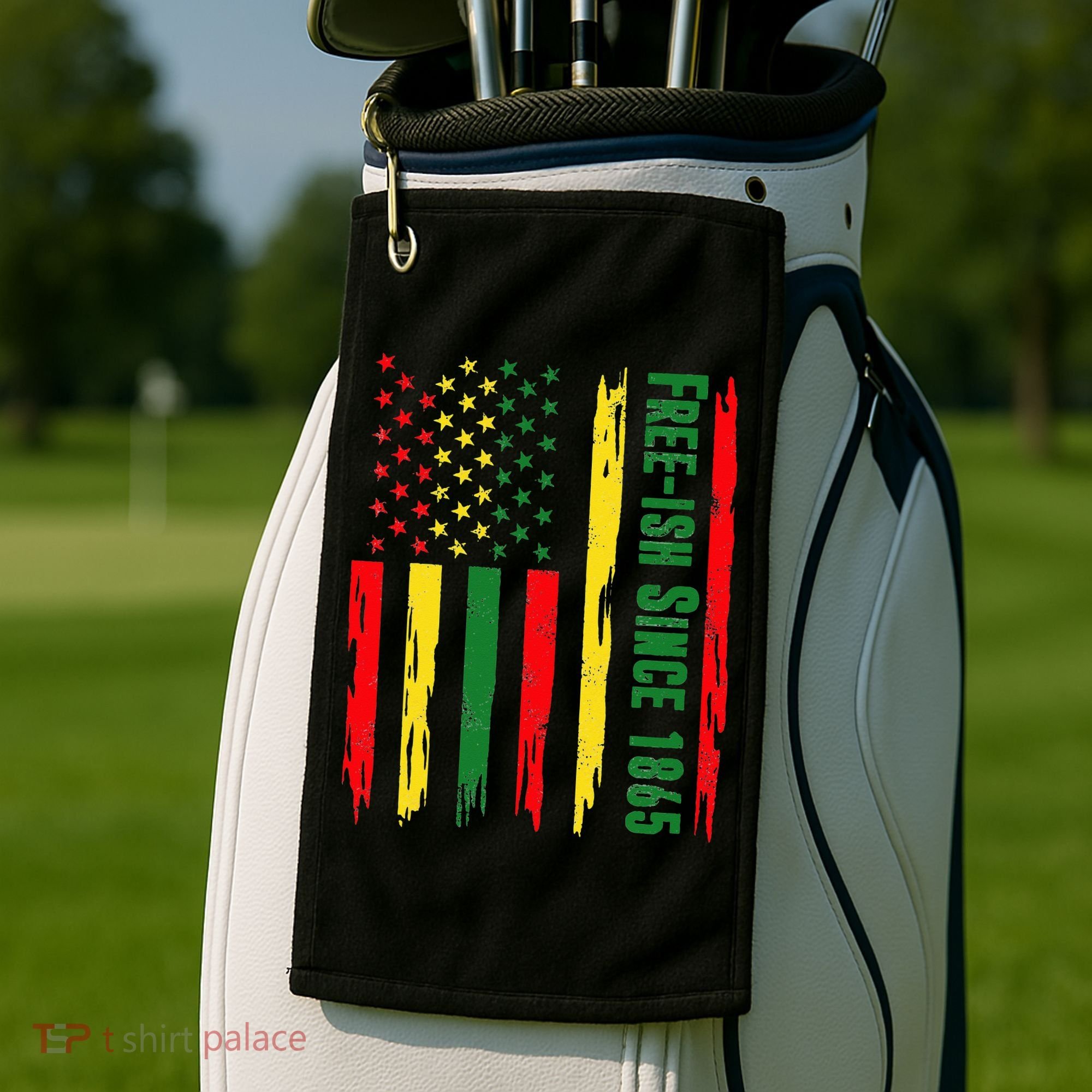 Free Ish Since 1865 With Pan African Flag For Juneteenth Golf Towel