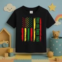 Free Ish Since 1865 With Pan African Flag For Juneteenth Toddler T-Shirt thumb 3