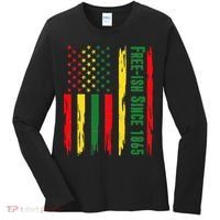 Free Ish Since 1865 With Pan African Flag For Juneteenth Women's Long Sleeve Shirt thumb 0
