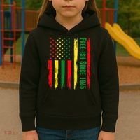 Free Ish Since 1865 With Pan African Flag For Juneteenth Kids Hoodie thumb 3