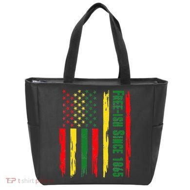 Free Ish Since 1865 With Pan African Flag For Juneteenth Tote Bag