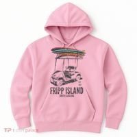 Fripp Island South Carolina Golf Cart Surfer Lowcountry Hoodie thumb 0