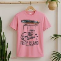 Fripp Island South Carolina Golf Cart Surfer Lowcountry T-Shirt thumb 2