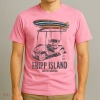Fripp Island South Carolina Golf Cart Surfer Lowcountry T-Shirt thumb 3