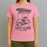 Fripp Island South Carolina Golf Cart Surfer Lowcountry T-Shirt thumb 4