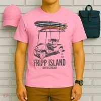 Fripp Island South Carolina Golf Cart Surfer Lowcountry T-Shirt thumb 6