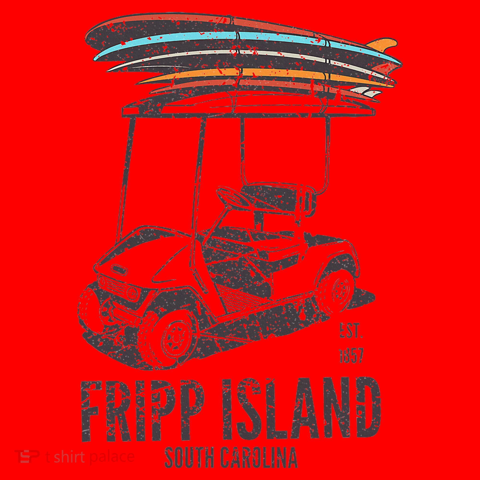 Fripp Island South Carolina Golf Cart Surfer Lowcountry Santa Hat