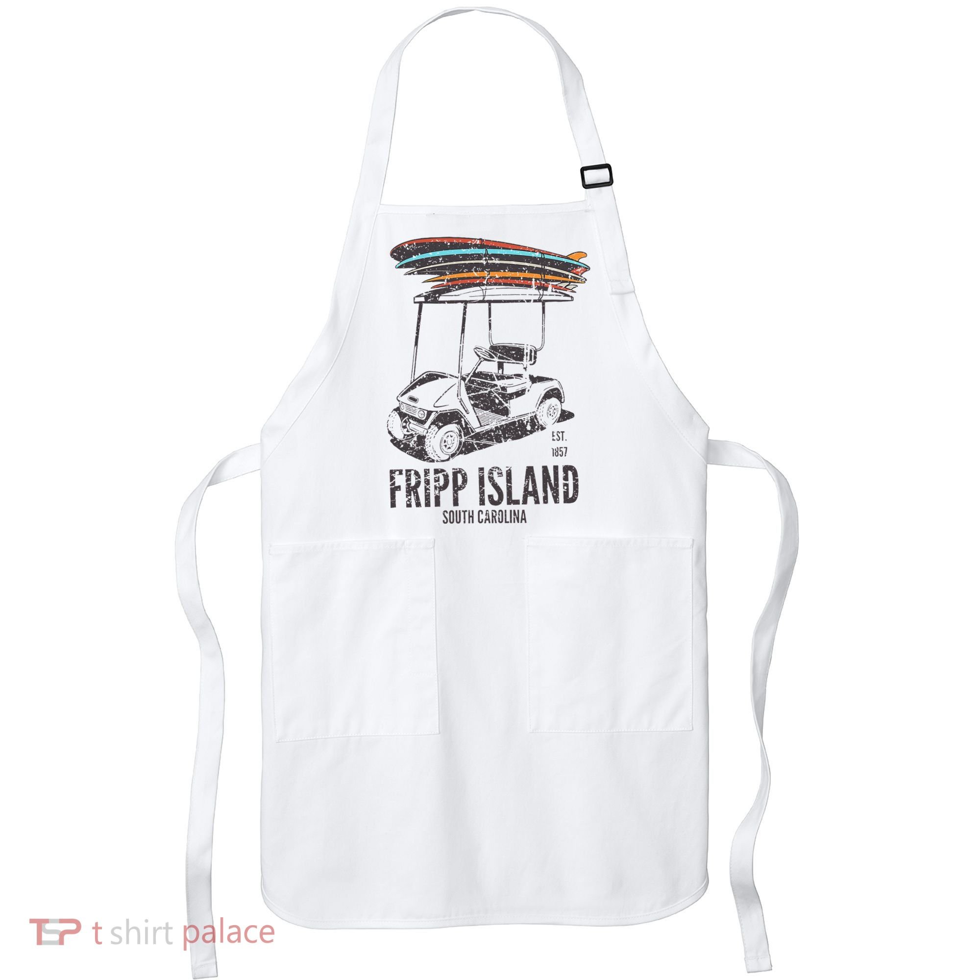 Fripp Island South Carolina Golf Cart Surfer Lowcountry Apron
