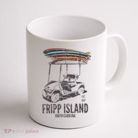 Fripp Island South Carolina Golf Cart Surfer Lowcountry Coffee Mug thumb 1