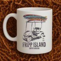 Fripp Island South Carolina Golf Cart Surfer Lowcountry Coffee Mug thumb 2